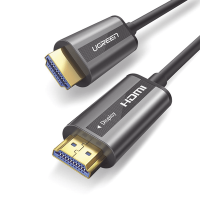Cable HDMI de 30 Metros por Fibra Óptica 4K@60Hz | Fibra de 4 núcleos + Cobre estañado de 7 núcleos | Compatible con HDMI 2.0 | Alta velocidad 18 Gbps | 3D | HDR | Carcasa de Zinc | Premium | 2 Años de Garantía.