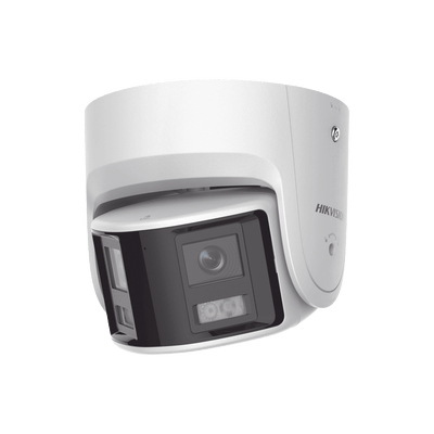 [FlexVu] [ PROTECCIÓN ACTIVA ] Turret IP Panorámica 4 Megapíxel / 2 Lentes 2.8 mm (180°) / Imagen a Color 24/7 (ColorVu) / PoE / WDR 130° / IP67 / ACUSENSE / Luz Estroboscópica y Alarma Audible / 30 mts Luz Blanca / Mic