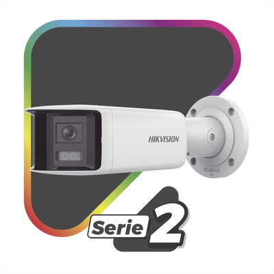 [FlexVu] [ PROTECCIÓN ACTIVA ] Bala IP Panorámica 4 Megapixel / 2 Lentes 2.8 mm (180°) / Imagen a Color 24/7 (ColorVu) / PoE / WDR 130° / IP67 / ACUSENSE / Luz Estroboscópica y Alarma Audible / 40 mts Luz Blanca / Micro SD - Image 2