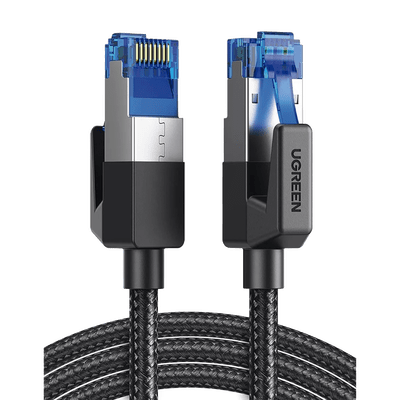 Cable Ethernet Cat8 CLASSâ… F/FTP Redondo con Malla de Nylon 1 Metro