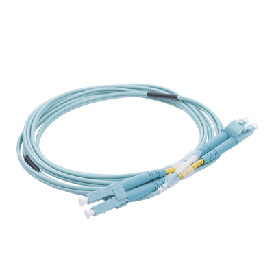 Jumper de Fibra Óptica Multimodo OM4 50/125 LC-LC OFNR (Riser), 2.0 mm, Dúplex, Aqua, 2 metros - Image 2