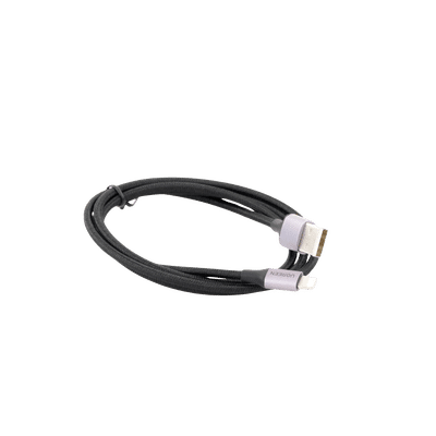 Cable USB-A a Lightning | 1 Metro | Certificado MFi | Carga Rápida 5V/2.4 A | 480 Mbps | Conector C94 | Adecuado para iPhone, iPad y iPod | Protección Integrada | Caja de Aluminio | Nylon Trenzado | Color Negro. - Image 3
