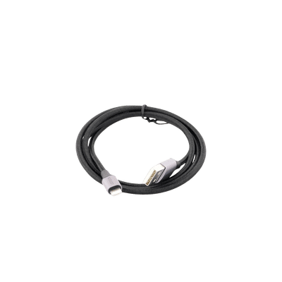 Cable USB-A a Lightning | 1 Metro | Certificado MFi | Carga Rápida 5V/2.4 A | 480 Mbps | Conector C94 | Adecuado para iPhone, iPad y iPod | Protección Integrada | Caja de Aluminio | Nylon Trenzado | Color Negro. - Image 4