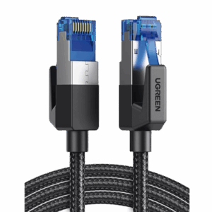 Cable Ethernet Cat8 CLASSâ… F/FTP Redondo con Malla de Nylon 5 Metros