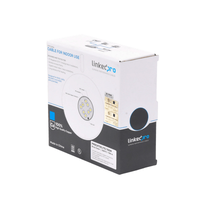 Bobina de cable de 100m, Cat5e, 24 AWG, color Gris, UL, para aplicaciones en videovigilancia, redes de datos. Uso Interior - Image 2