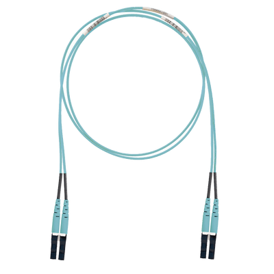 Jumper de Fibra Optica Multimodo 50/125 OM3, LC-LC Duplex, LSZH (Cero Halógenos), Color Aqua, 2 Metros - Image 2