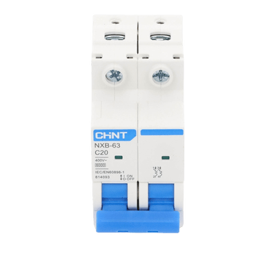 Pastilla para Riel Din, 2 Polos, 20 Amp, Vca:110/415v, 6kA, Catálogo: NXB632PC20, Serie: NXB-63. - Image 2