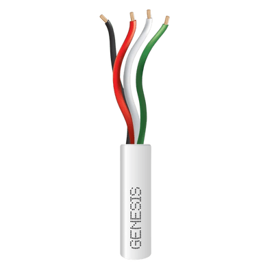 Bobina de 305 Metros /  Cable de Cobre / 4 x 22 AWG / Riser / Color Blanco / Para Aplicaciones de Alarmas de Intrusión y Automatización