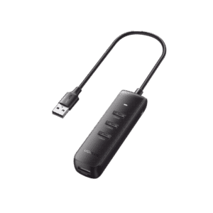 HUB USB-A 3.0 4 en 1 | 4 Puertos USB-A 3.0 (5Gbps) | Cable de 25 cm | Indicador Led | Ideal para Transferencia de Datos | Entrada USB-C para alimentar equipos de mayor consumo como discos duros | Color Negro.