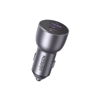 Cargador de Auto 52.5W | Puerto USB-A y USB-C | Carga Rápida | Compatible con Vehículos de 12 y 24 VCD | PD3.0 + QC3.0 | Chip Inteligente | Diseño Compacto  Mayor Eficiencia Energética | Caja de Aluminio.
