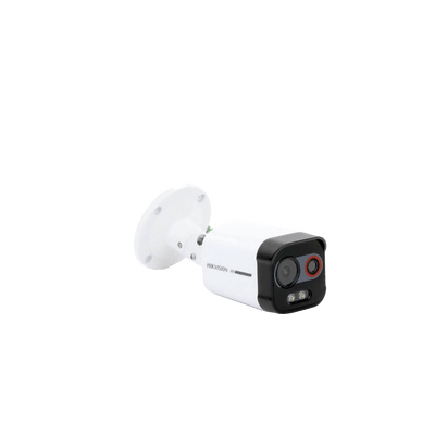 Bala IP Dual / Térmica 2.6 mm (96 x 72) / Óptico 6 mm (4 Megapixel) / Detección de Intrusión por VCA 30 mts /30 mts Luz Blanca / Exterior IP67 / PoE / Sirena y Luz Intermitente Integrada / Micro SD / ColorVu y ACUSENSE - Image 5