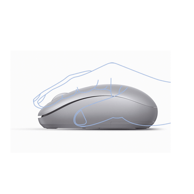 Mouse Inalámbrico 2.4G 800/1200/1600/2400 DPI | Función de 3 botones | Alcance 10m | Silencioso |  Ergonómico | Anti-caída y Anti-interferencias | Batería Alcalina AA incluida  | Color Grey. - Image 3
