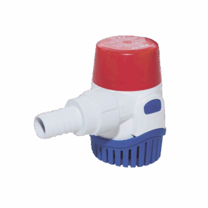 Bomba sumergible de achique de 360 galones por hora a 12 Volts de corriente directa.