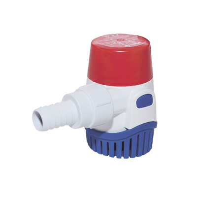 Bomba sumergible de achique de 360 galones por hora a 12 Volts de corriente directa.