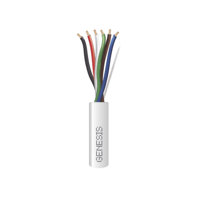 Carrete de 305 Metros / Cable de Cobre / 6 x 18 AWG  / Plenum / Para Interior / Color Blanco / Para Aplicaciones de Alarmas de Intrusión/Control de Acceso/ Automatización / Interfonos y Tv Porteros