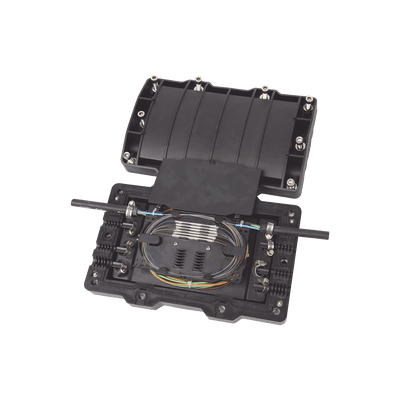 Caja de Distribución de Fibra Óptica Horizontal, hasta 48 empalmes, Exterior IP68