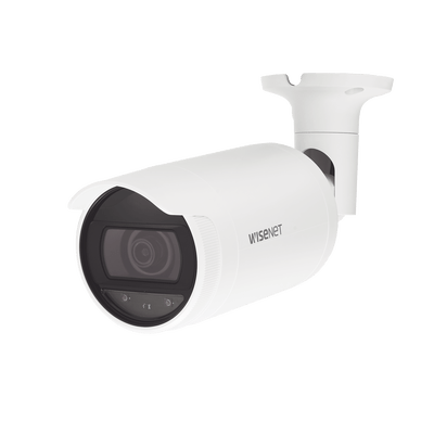 Cámara IP Tipo Bala 4 Megapíxel / Lente 4mm / IR 25M / WDR 120db / IP66 / H.265 & WiseStream / modo pasillo / POE 802.3af