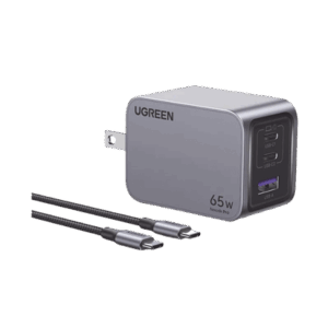 Cargador de 65W serie Nexode Pro | 3 Puertos de Carga Rápida | 2 USB-C | 1 USB-A | Tecnología GaNInfinity | PD3.1 de 65W / QC4.0 | Tecnología de Protección Térmica | Optimiza la Carga | Caja de Aluminio | Incluye Cable U