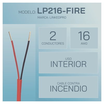 Alambre de Alarma contra Incendios - Bobina de 305 Metros: 2 x 16 AWG, Rojo, Tipo FPLR, (UL) FT4, Ideal para Sistemas de Detección y Evacuación de Incendios - Image 2
