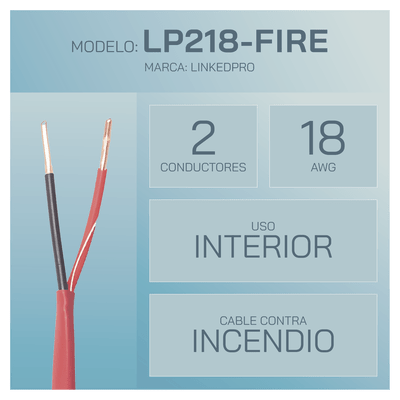 Alambre de Alarma contra Incendios - Bobina de 305 Metros: 2 x 18 AWG, Rojo, Tipo FPLR, (UL) FT4, Ideal para Sistemas de Detección y Evacuación de Incendios - Image 2