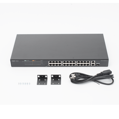 Switch PoE+ No Administrable hasta 180W Ideal para CCTV, 24 Puertos 10/100 y2 Uplinks Gigabit, Carcasa Metálica - Image 5