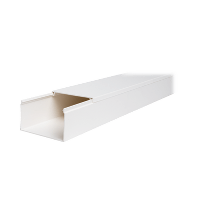 Canaleta TMK-4577 en PVC Blanco Autoextinguible: Solución Segura y Estética para Entornos Interiores, con Gran Capacidad de Resguardo de Cables, Medidas : 45 mm x 77 mm x 2.5 m (5500-01250)