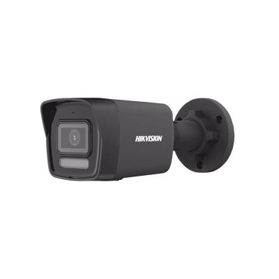 [Dual Light] Bala IP 4 Megapixel / Color Negro /  Lente 2.8 mm / 30 mts IR + 30 mts Luz Blanca / Micrófono Integrado / ACUSENSE Lite / Exterior IP67 / H.265 / PoE  / Micro SD