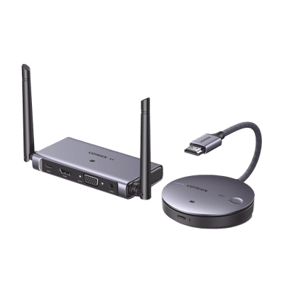 Transmisor y Receptor Inalámbrico HDMI | 50m | Salida HDMI y VGA (Simultanea) | Audio 3.5mm | Efecto 3D | Luz Indicadora LED | Clic and Go | Señal Estable | Amplia Compatibilidad | Conecta con un Clic.