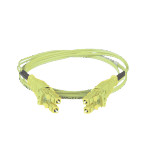 Jumper de Fibra Óptica Multimodo 50/125 OM5, LC-LC Uniboot Duplex, LSZH, Color Verde Lima, 2 Metros