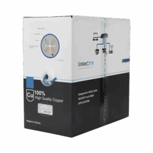 Bobina de cable de 305 metros Cat6+, CMR, CALIBRE 23 ALTO RENDIMIENTO, ETL,UL, color azul, super flexible, para aplicaciones de video vigilancia, video HD, y redes de datos. Uso interior.