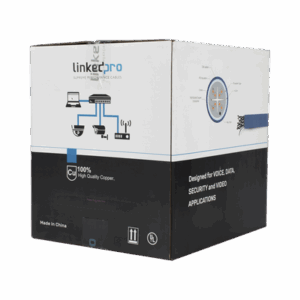 Bobina de cable de 305 metros Cat6+ Blindado F/UTP, CM, CALIBRE 23 ALTO RENDIMIENTO, ETL,UL, color azul, super flexible, para aplicaciones de video vigilancia, video HD, y redes de datos. Uso interior.