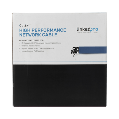 Bobina de cable de 305 metros Cat6+ Blindado F/UTP, CM, CALIBRE 23 ALTO RENDIMIENTO, ETL,UL, color azul, super flexible, para aplicaciones de video vigilancia, video HD, y redes de datos. Uso interior. - Image 2