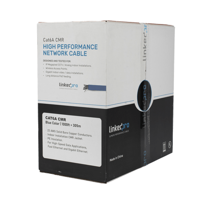 Bobina de cable U/UTP Cat6A de 305 mts, Color Azul, CMR, soporta 10G-BaseT para transmisión de frecuencias de hasta 500MHz, UL - Image 2