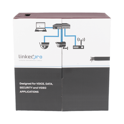 Bobina de Cable UTP 305 m, Cat5e Con DOBLE FORRO, para Exterior, CLIMAS EXTREMOS, Color Negro