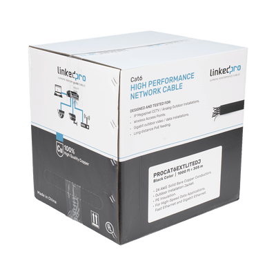 Bobina de Cable UTP 305 m, Cat6 Con DOBLE FORRO, para Exterior, CLIMAS EXTREMOS, Color Negro - Image 4