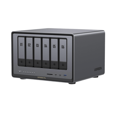 NASync DXP6800 Pro | SO UGOS Pro | Intel® i5 1235u 10-Core™ | 6-Bahias (SATA) Hasta 144TB | 2* M.2 SSD Hasta 16TB | 8GB DDR5 (Exp. a 64GB) | 2 Thunderbolt™4 | 2*10GbE | 1*USB3.2 Gen2 | 2*USB 2.0 | 2*USB 3.2Gen2 | HDMI 2.1 8K | SD 4.0