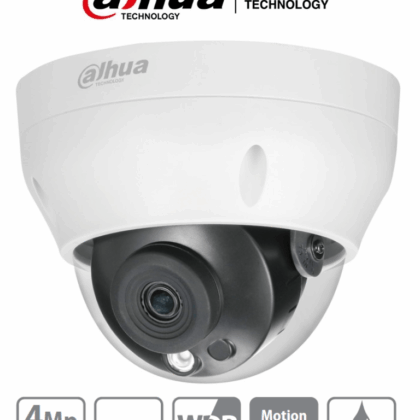 DAHUA IPC-HDPW1431R1-S4 - Camara IP Domo de 4 Megapixeles/ Lente de 2.8mm/ IR de 30 Mts/ H.265/ WDR Real/ IP67/ PoE/ 3D DNR/ HLC/