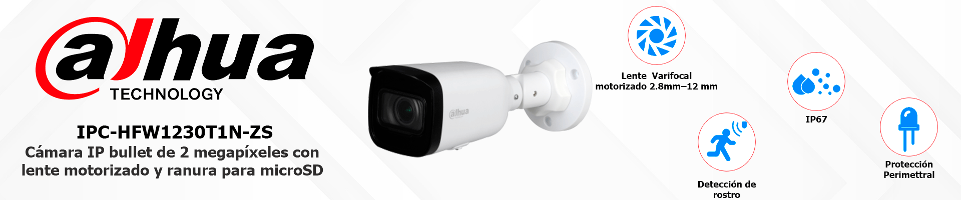 DAHUA IPC-HFW1230T1N-ZS - Camara IP Bullet de 2 Megapixeles/ Lente Motorizado de 2.8 a 12mm/ H.265+/ IR de 50 Mts/ IP67/ PoE/ Ranura para MicroSD/ DWDR/ 3D DR/ HLC/ BLC/ - Image 7