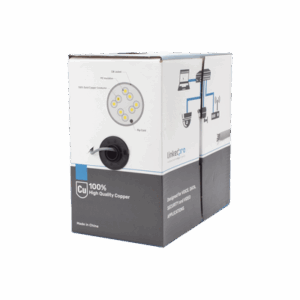 Bobina de cable de 305 m, ( 1000 ft ), Cat5e, alto desempeño, de color Gris, UL, para aplicaciones en video vigilancia, redes de datos. Uso Interior