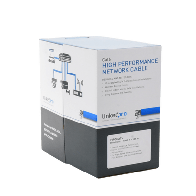 Bobina de Cable de 305 m (1000 ft) Cat6 aleación de Cobre y Aluminio ( CCA ), color Azul Versión Económica. Uso en interior. - Image 5