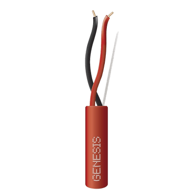 Bobina de 305 Metros / Alambre de Cobre / 2 x 16 AWG / Riser / Tipo FPLR, CL3R, C (UL) FT4 / Color Rojo / Para Aplicaciones en Sistemas de Detección de Incendio y Sistemas de Evacuación