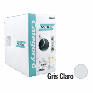 Bobina de Cable UTP de 305 m. de Cobre, NetKey, Gris Claro, Categoría 6 (24 AWG), 1000Mbps,  Riser (CMR), de 4 pares