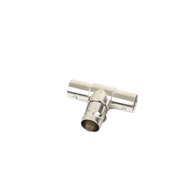 Adaptador en T para 75 Ohm de triple conectores BNC Hembras, Níquel/ Oro/ Teflón. - Image 2