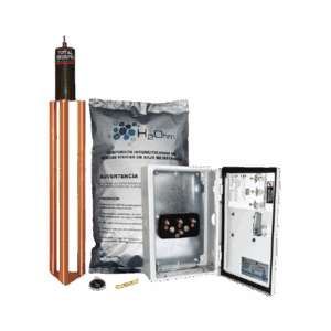 Kit de puesta a tierra de 45 A con Electrodo, Filtro, Acoplador y Compuesto H2Ohm.