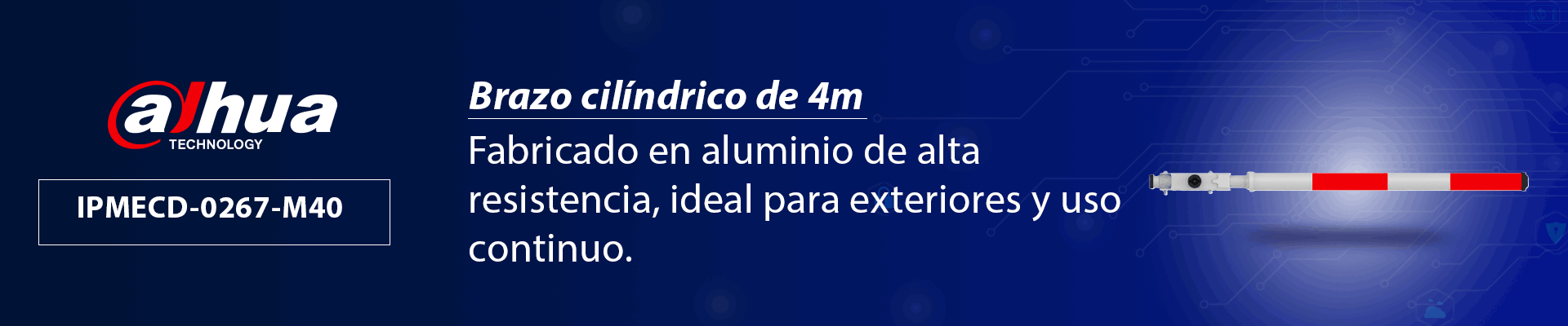 DAHUA IPMECD-0267-M40 Brazo Cilíndrico de 4 Metros/ Compatible con Barrera Vehicular: DHI-IPMECD-2067/ - Image 2