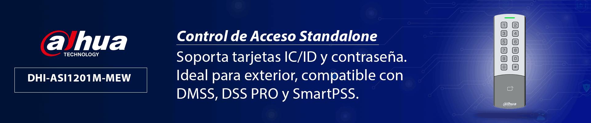 DAHUA DHI-ASI1201M-MEW - Control de Acceso Standalone Antivandálico / Tarjeta y Password/ IP65 & IK08/ 10,000 Usuarios, Passwords y Tarjetas/ Conectividad WiFi & RJ-45/ 10,000 eventos/ Soporta Lectura de Tarjetas MiFare & ID/ - Image 2