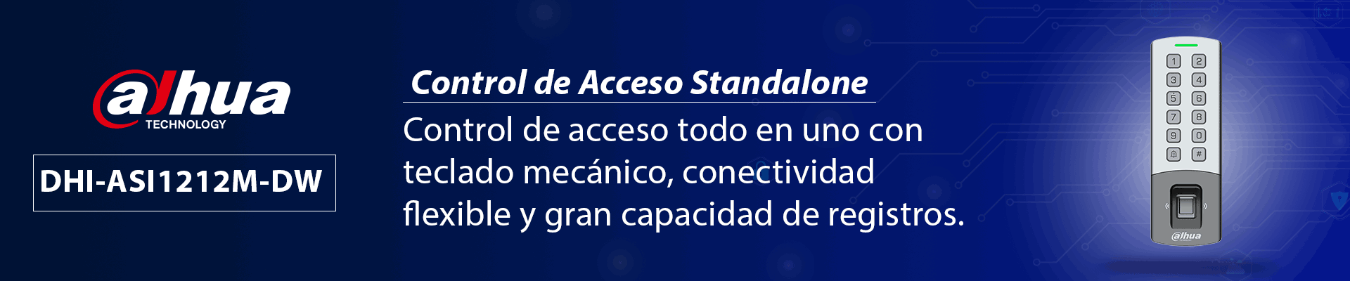 DAHUA DHI-ASI1212M-DW - Control de Acceso Antivandalico Exterior Wi-Fi/ Soporta 10,000 Usuarios, Passwords y Tarjetas ID / 3,000 Huellas / Teclado Mecanico/ RS-485 y Wiegand/ TCP/IP / Alimenta Cerradura 12V / IP65/ IK08/ - Image 2