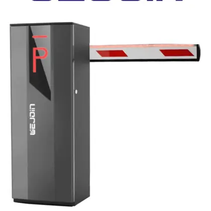 WEJOIN WJNSBG101HL34LED - Barrera Vehicular Izquierda, Brazo de 4 Metros con Led, Velocidad 3 Segundos, Motor de Alto Flujo Sin Resortes, 6 Millones de Ciclos, Fácil Cambio de Dirección