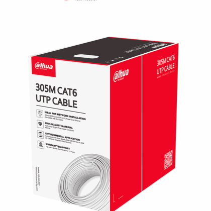 DAHUADH-PFM920I-6UN-C-white- Bobina de Cable UTP Cat 6 100% Cobre/ Color Blanco/ 305 Metros/ para Interior/ Ideal para Redes y Video/ Certificado CPR Eca Retardante/ Estandares Q/DXJ 067-2019, EN50575-2014/  LSZH/