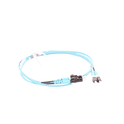 Jumper de Fibra Optica Multimodo 50/125 OM3, LC-LC Duplex, OFNR (Riser), Color Aqua, 1 Metro - Image 4